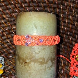 Candle decor lace wreath adjustable crystal NEW